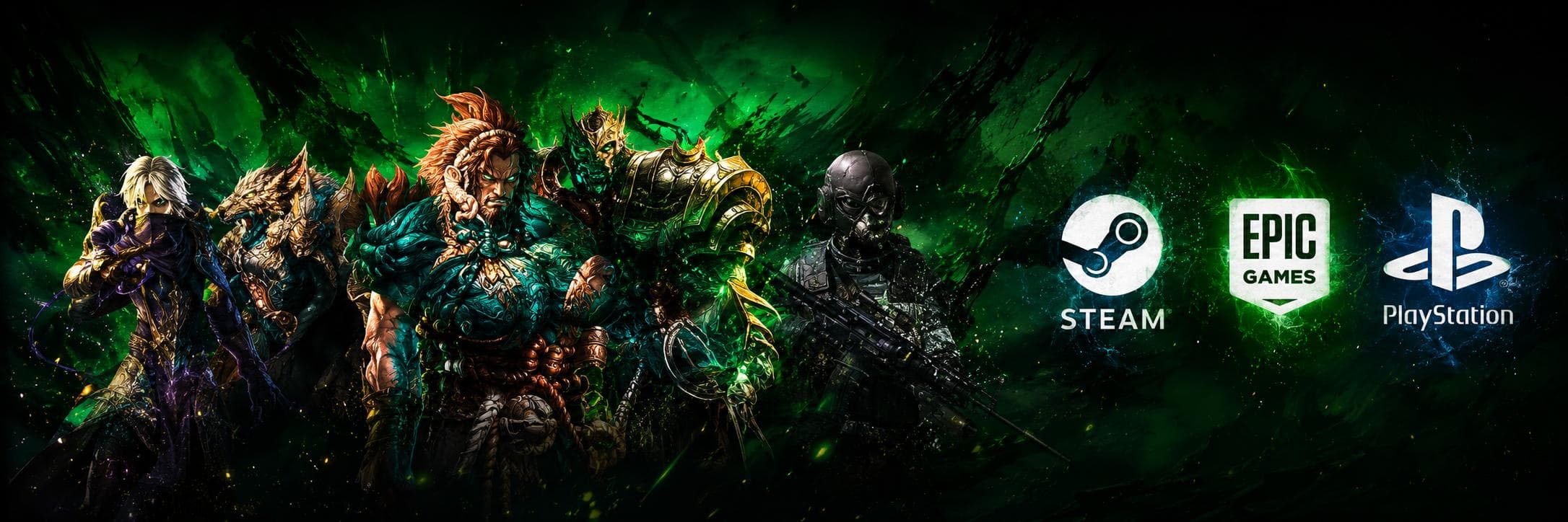 Promotional banner for games and keys.